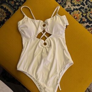 White Cutout One-Piece Swimsuit